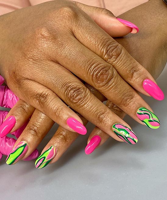 Neon Green Nail Design