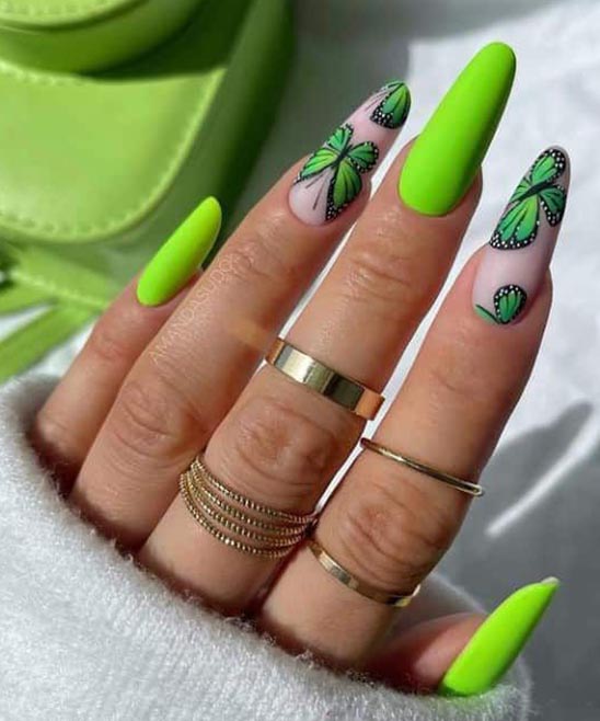 Neon Green and Black Toe Nail Designs
