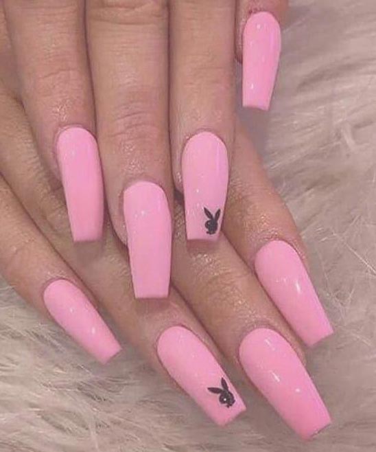 Neon Pink Acrylic Nails Coffin