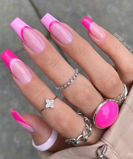 Nude With Hint of Pink Color Nails Coffin Designs