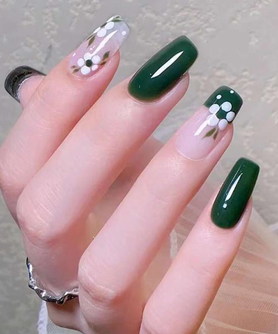 Olive Green Nails Design