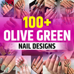Olive Green Nails Design