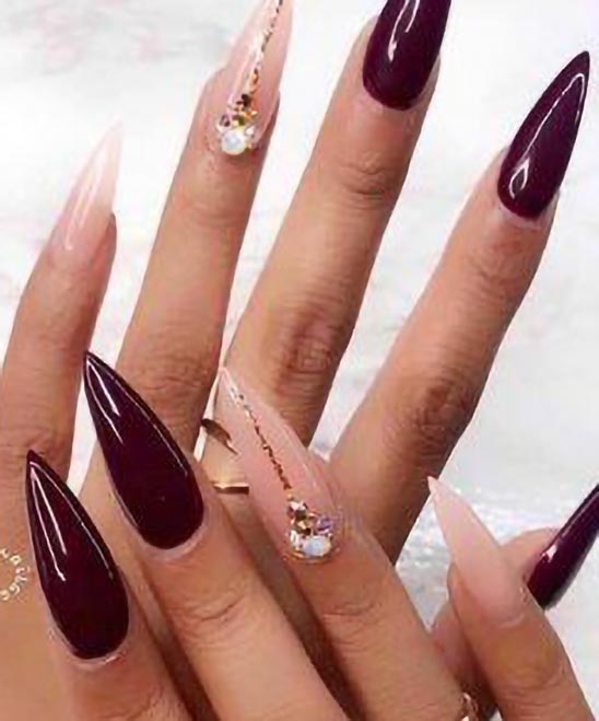 Ombre Burgundy Nails