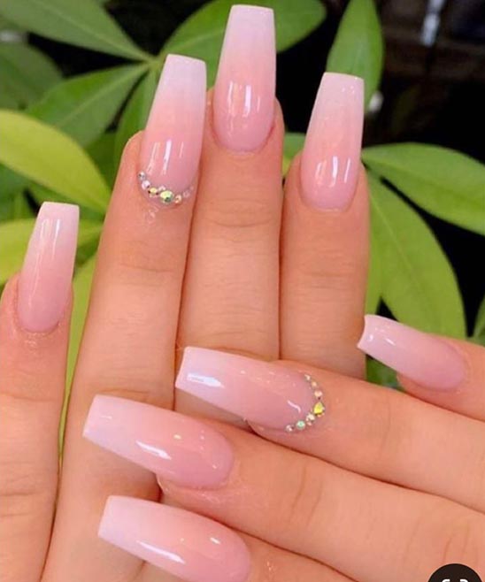 Ombre Coffin Nails Pink and White