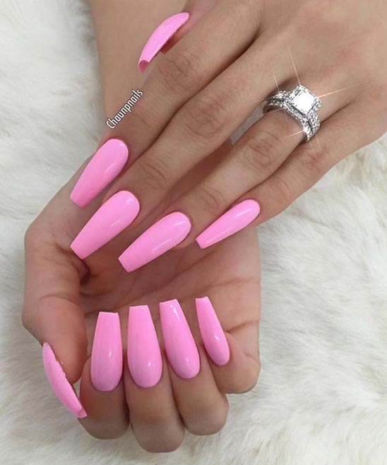 Ombre Nails Coffin Pink