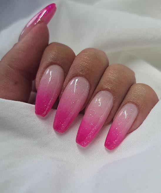Ombre Nails Pink and White Coffin