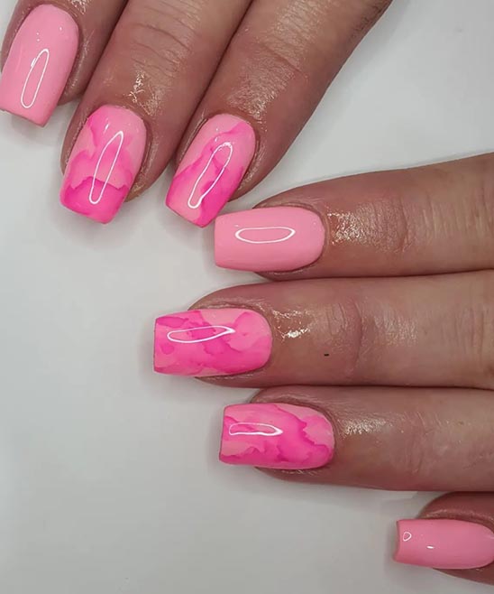 Ombre Pink and White Coffin Nails