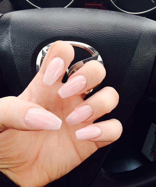 Ombre White and Pink Coffin Nails