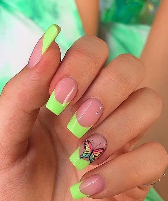 Pastel Green Nails Designs