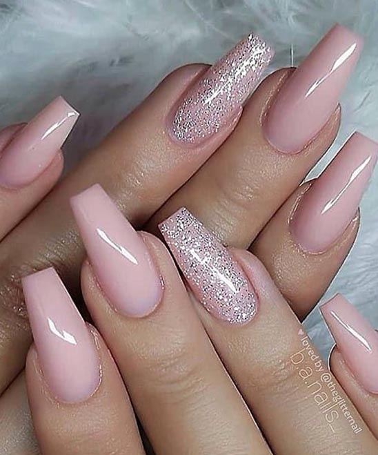 Pink Coffin Acrylic Nails