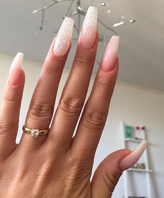 Pink Coffin Colored Nails
