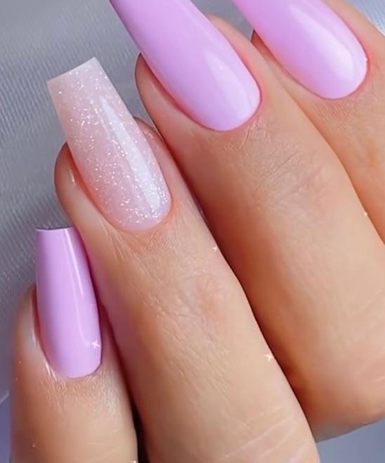 Pink Coffin Shaped Nails