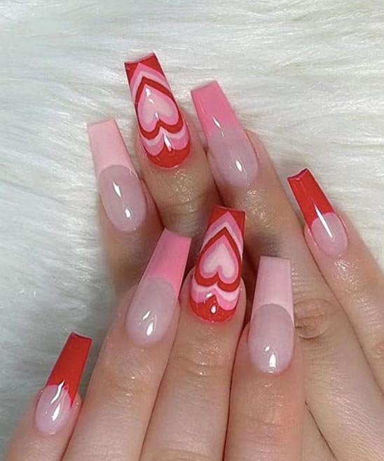 Pink Colored Coffin Nails