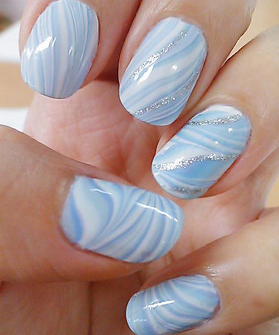 Pink Marble Nail Design