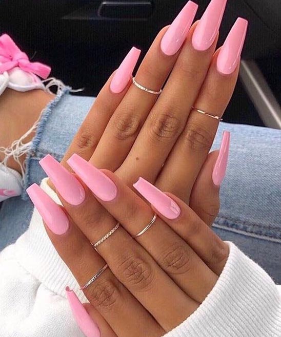 Pink Nail Ideas Coffin