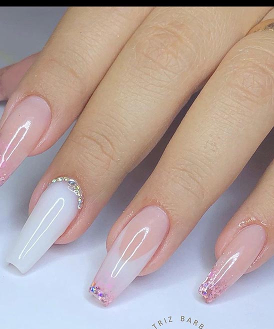 Pink Tip Coffin Nails