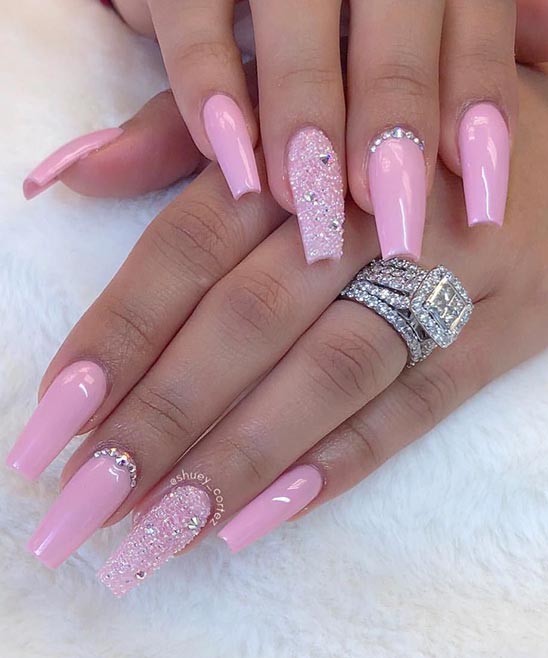 Pink White Ombre Nails Coffin