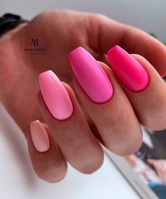 Pink and Blue Ombre Nails Coffin