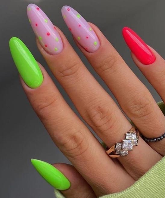 Pink and Mint Green Nail Designs