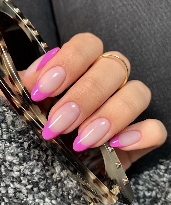 Pink and White Almond Nail Designs