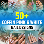 Pink and White Coffin Nails