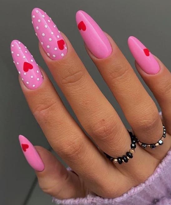 Pink and White Coffin Nails Short