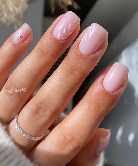 Pink and White French Coffin Nails