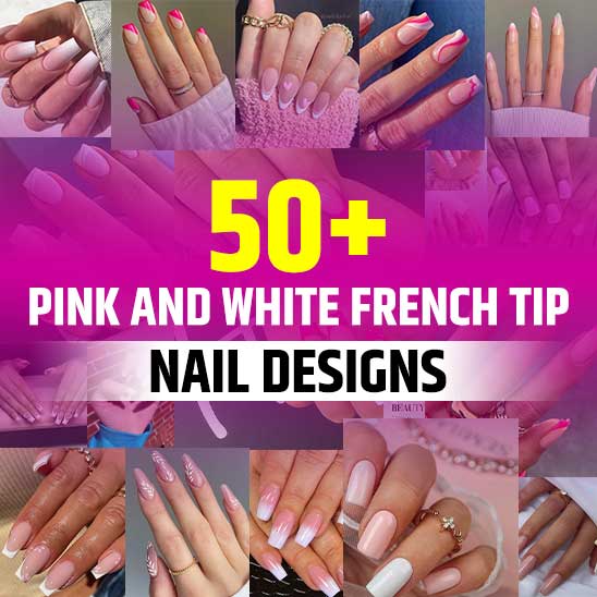 Pink and White Nails French Tip
