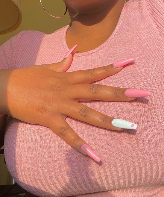 Pink and White Ombre Acrylic Nails Coffin