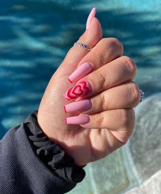 Pink and White Ombre Coffin Nails