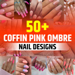 Pink and White Ombre Nails Coffin