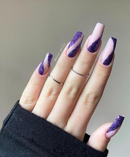 Purple Design Nails
