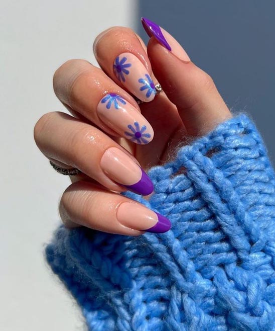 Purple Design Nails