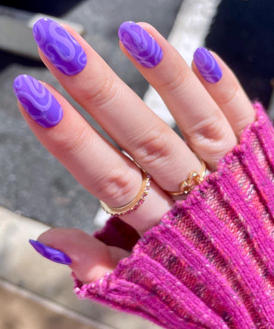 Purple Flower Nail Design