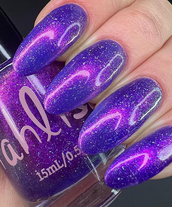 Purple Glitter Nail Designs
