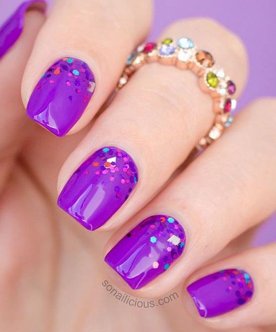 Purple Nails Designs Glitter