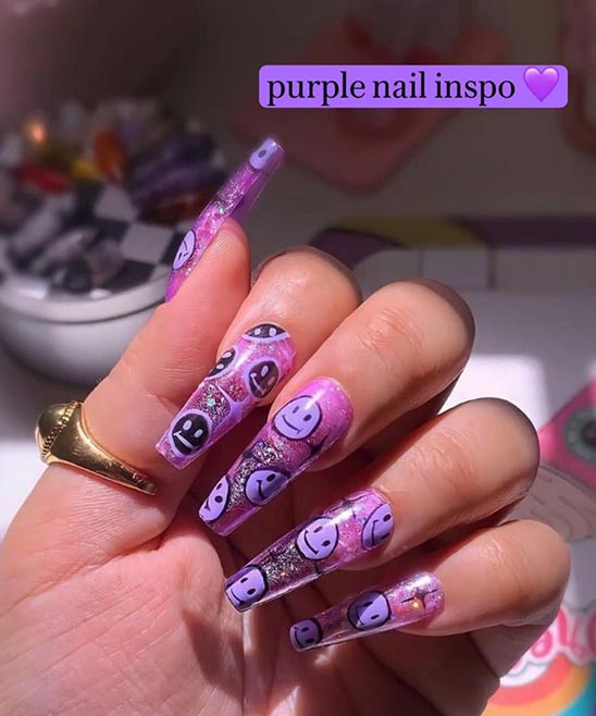 Purple Nails With Designs