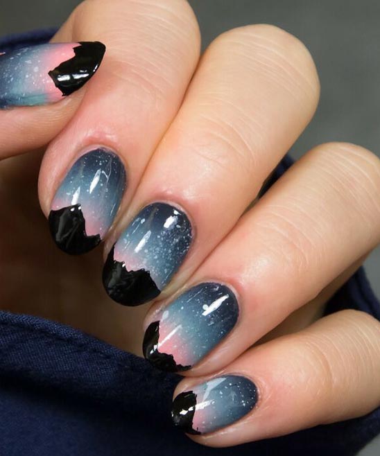 Purple and Blue Nails Designs