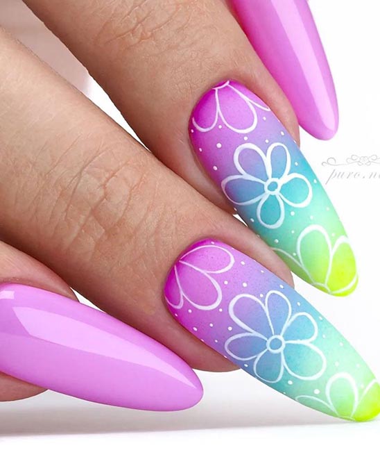 Purple and Green Nail Designs