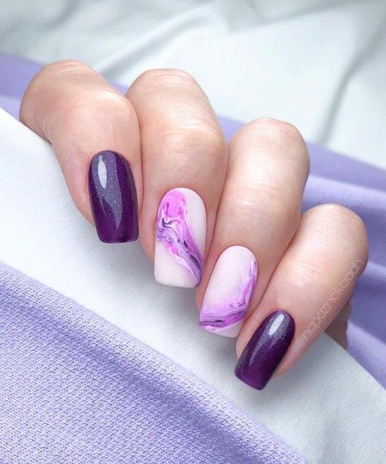 Purple and Silver Nail Designs