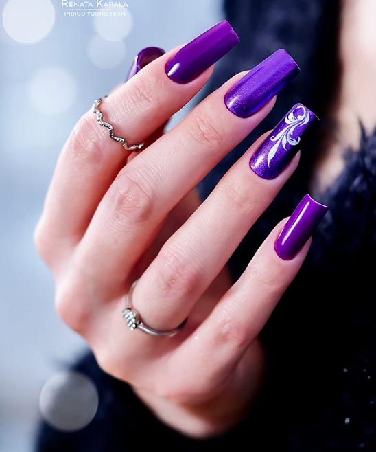 Purple and White Nail Designs