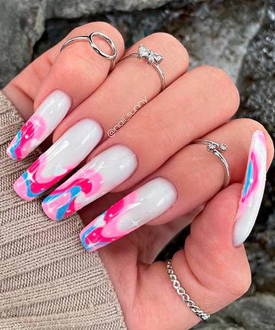 Rainbow Marble Nails