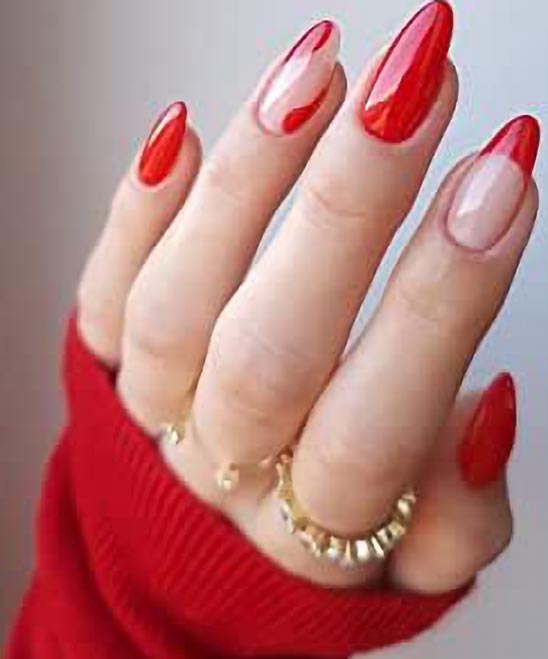 Red Acrylic Nails Designs Almond