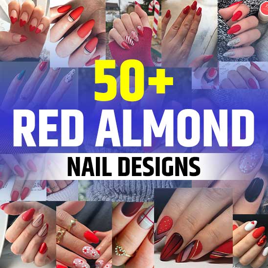 Red Almond Nail Designs