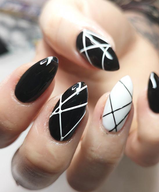 Red Black and White Nail Designs