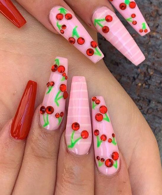 Red French Tip Acrylic Nails