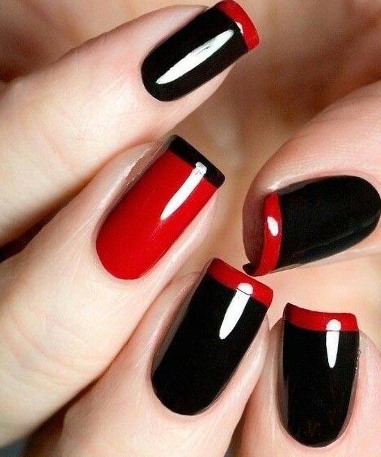 Red French Tip Nails Christmas