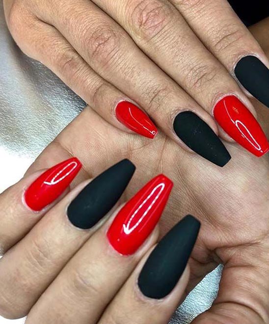 Red French Tip Nails Short