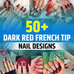 Red French Tip Nails on Dark Skin