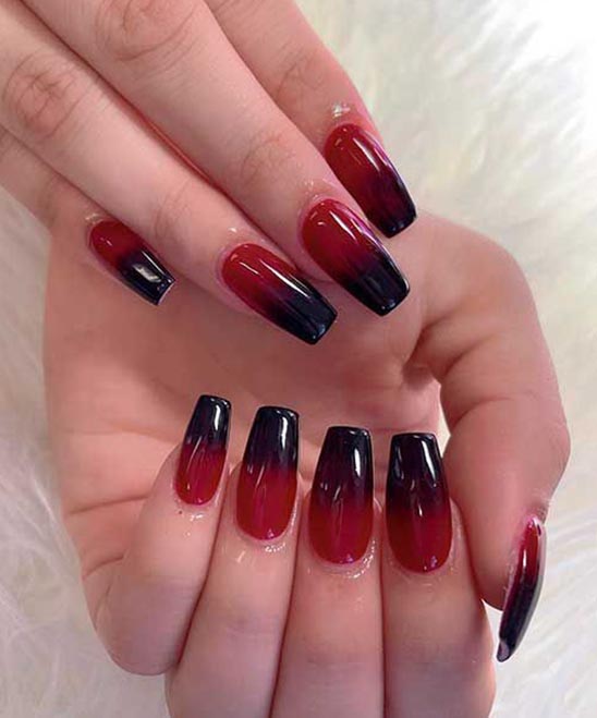 Red French Tip Stiletto Nails